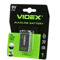 Батарейка лужна Videx 9V (Крона) 1шт 